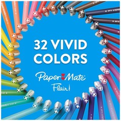 Flair Felt Tip Pens, Black, 12 Count – Medium Point 0.7mm