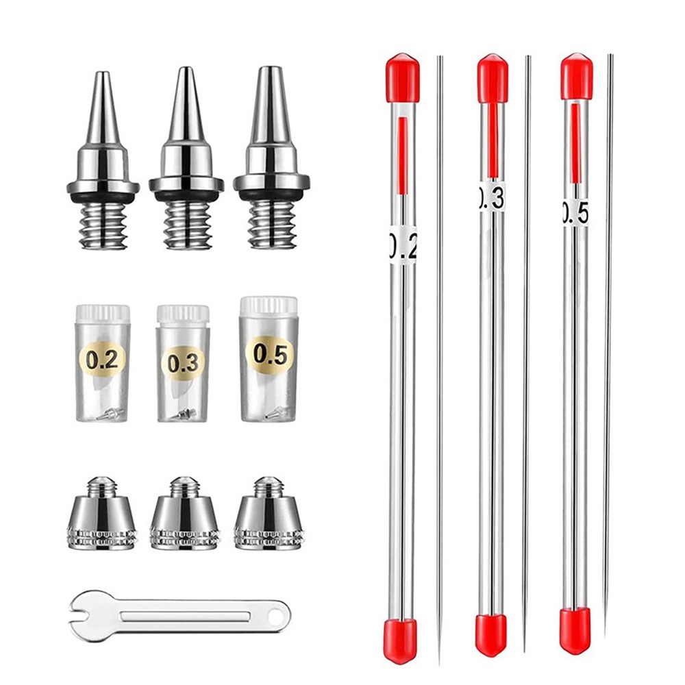 For Airbrushes Spray Gun 0.2/0.3/0.5mm Airbrush Nozzle Needle Replacement Parts