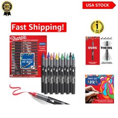 Creative Brush Tip Markers – 12 Count Assorted Colors for Multi-Surface Art