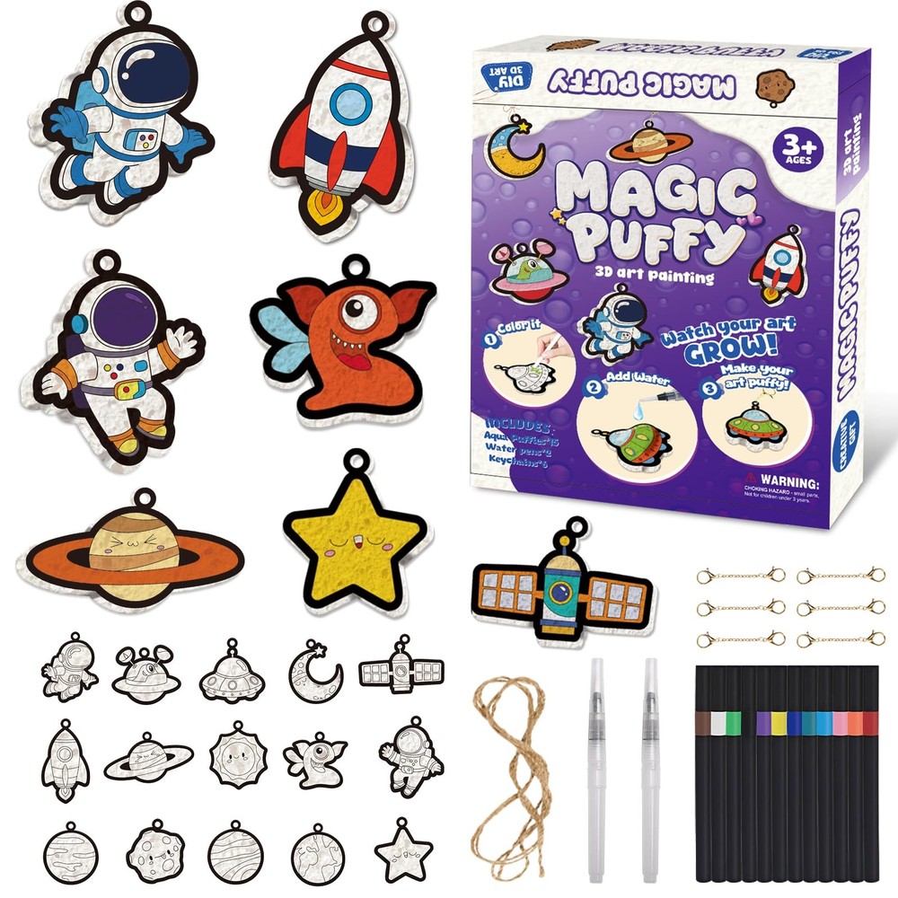 3D Art Craft Magic Puffy Paint Kit, Magic Foam Texture Painting Kit, 15 Mess-…