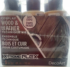 Paint – DecoArt – Cosplay Wood & Leather Technique Kit – 6pcs x 4oz (118ml)