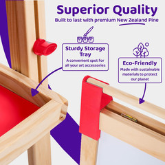 Art Easel for Kids Including 100+ Accessories – Double Sided Adjustable Wooden P