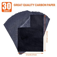 Carbon Paper for Tracing Transfer-Paper Pad, 30 Pcs Black Graphite Copy Paper fo