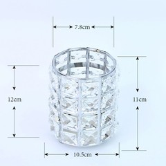 LUGUNU Makeup Brush Holder Organizer Golden Crystal Bling Pot-Sliver