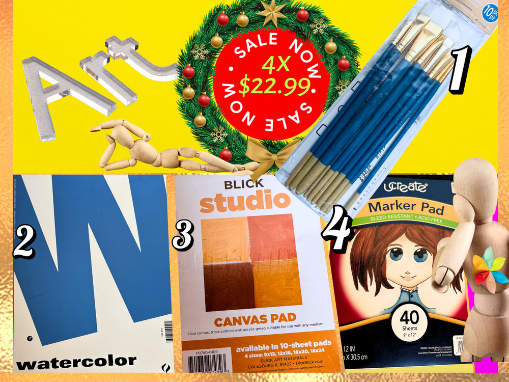 2-UCreate Marker Pad 9 x 12” / Bleed Resistant/BLICK Studio /+CANSON+10 Brushes.