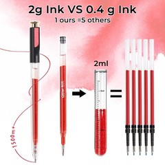 Retractable Glitter Gel Pens 12 Colors Large Capacity Red Pink Glitter Metall…