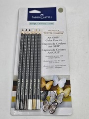 3 Packs Faber Castell Art Grip Color Pencils 18 Total Metallic, Reds, Blues, NEW