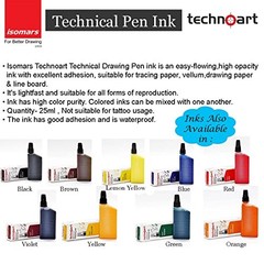 Technical Drawing Pen Ink – Yellow – 25 ml – High Opacity & Waterproof