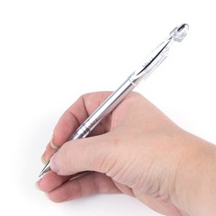 Pentel Arts Slicci 0.8mm Needle Tip, Medium Gel Pen, Silver Metallic Ink (BG2…
