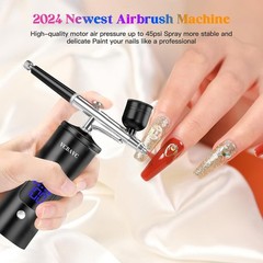 Airbrush Kit with Compressor, 48PSI Cordless Air Brush Set with 0.3mm Nozzle,…