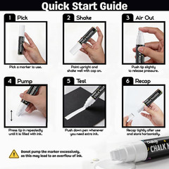 Chalkola White Window Chalk Markers for Cars Glass Washable – (10mm, 4 Pack) | J