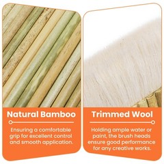 6 Size Hake Brushes Set, Wide Glaze Brushes for Pottery and Ceramics, Soft Wo…