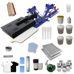 TECHTONGDA 3 Color 1 Station Screen Printing Kit C T-shirt Press with Dryer