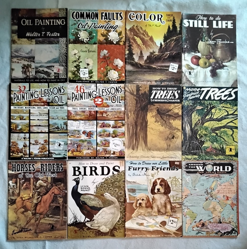 Vintage Walter T Foster Oil Painting Art Instruction 12 Book Lot Techniques