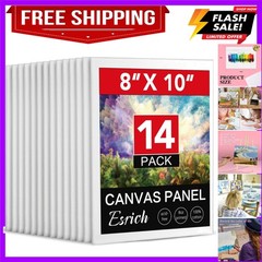 Canvases for Painting 8x10In,14 Pack Blank Canvas Boards Bulk – Cotton Art Ca…