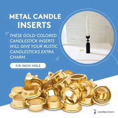 Metal Candle Inserts 7/8″ Hole, Brass Grippers for Wood Candles | Woodpeckers