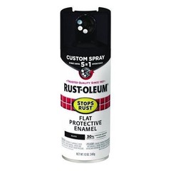 Rust-Oleum Stops Rust 5-in-1 Spray Paint, Flat Black, 12 oz Aerosol Can, 6/CT