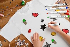 Fabric Markers Textile Clothes T-Shirt Colour Draw Art Craft Pens Pack of 4