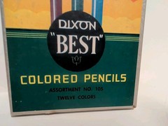 UNUSED “12” Colors Vintage Dixon Best Colored Pencils No 105 Assorted Bwn Used