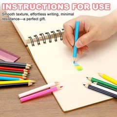 6 Pcs Wooden Colored Pencils Short Oil Based Colored Pencils, Grey
