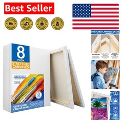 Triple Primed Canvas – 11×14 Inch, 8 Pack, Ideal for Home Art Projects