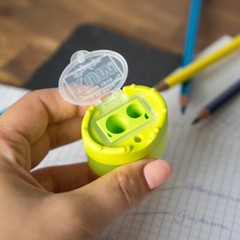 NEW! Kum 4 Hole Pencil Sharpener with Barrel – for 7-11mm Diameter Pencils
