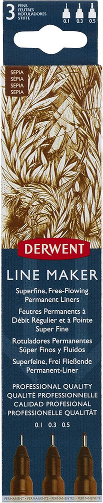 Line Makers – Sepia Set of 3 Pens (Nibs 0.1Mm, 0.3Mm, 0.5Mm) (2305561)