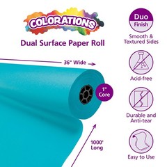 Paper Roll 36 x 1000 Dual Surface Aqua Arts Crafts Colorations Markers Finger