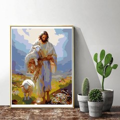 Jesus Paint by Numbers for Adults – Christian Paint by Numbers Kits on Canvas fo