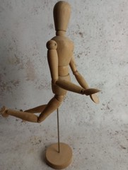 Wooden Articulated Artist Figure Poseable Mannequin Form 12″ 30cm Tall Art Good