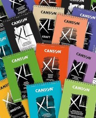 CANSON XL Watercolour 300gsm A4 Paper, Cold Pressed, Spiral Pad Short Side, 30 W