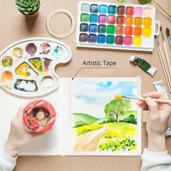Linen Watercolor Sketchbook 5.5×5.5 Inch 300GSM Cotton Cold Press Beige Pad