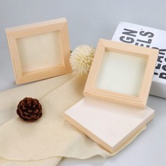 BILLIOTEAM 8 Pack Unfinished Square Wood Panels,4″ x 4″/10cm x Brown