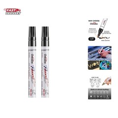 Permanent Paint Pens Black Markers – 2 Pack Single color Oil Based Paint Mark…
