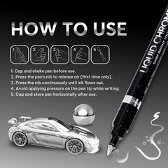 3PK Liquid Chrome Markers Set, Permanent Mirror Pens for Plastic, Metal, Art
