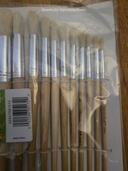 Creativity Street Round & Flat 24 Pc Paint Brush Set Natural Bristles Brand New