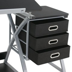 Adjustable Drafting Table Tilted Tabletop Art & Craft Drawing Desk with Stool