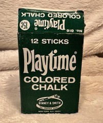 Vintage 50s 60s Playtime Colored Chalk In Original Box Childhood Nostalgia