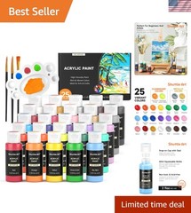 25 Color Acrylic Paint Set – 2oz Bottles, Non-Toxic, Perfect for All Ages