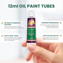MyArtscape Oil Paint Set – 12ml x 48 Tubes – Lightfast – Heavy Body – Highly Pig