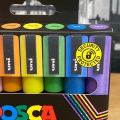 Uni Posca Paint Markers Pen Permanent Fine Tip Glitter Colours PC-3M Set of 7