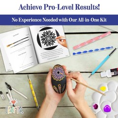 Complete Beginner’s Mandala Painting 46 Piece Kit with Acrylic Paints, Reusab…