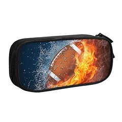 Sports-Themed Pencil Case with Football for Boys Girls, Big Football Water Fire