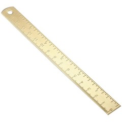 Brass Ruler, Metal Drawing Ruler Gold Straight Unisex Learning Golden