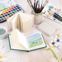 3 Pcs Mini Watercolor Sketchbook, 2.5 x 2.5 Inch Watercolor Journal with 20 S…
