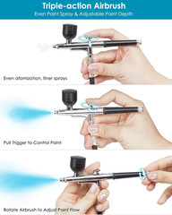 50 PSI Airbrush Kit with Compressor, High Pressure Air Brush with 0.2/0.3/0.5Mm