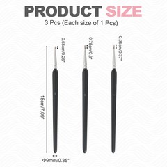 8 Pcs Detail Paint Brushes 180mm Length (000/00/0), Dark Blue