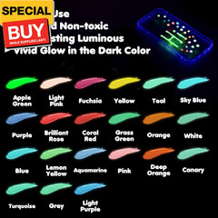 Fabric Paint, 21 Colors Glow in the Dark Paint, 3D Permanent Acrylic Textile Pai
