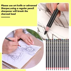 Resurhang 100 Pcs Charcoal Pencils Drawing Set, bulk Black