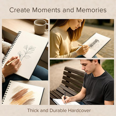 Artist’S Sketchbook Hardcover – 200GSM Very Thick Paper – Large, Spiral Sketch B